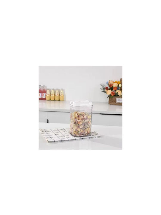 Set of 5pcs Jars General Use with Lid Plastic Transparent 1600ml