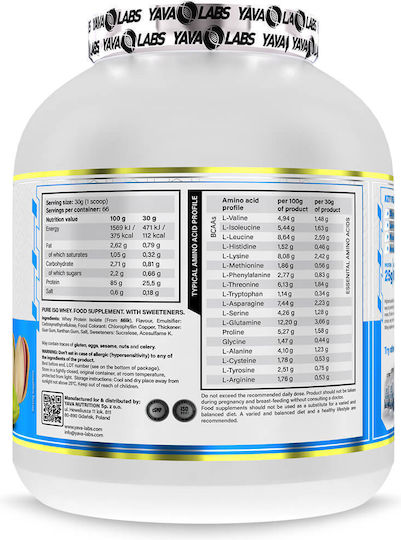 Yava Labs Pure Iso Whey Протеин Суроватъчен с Вкус Pistachio 1kg