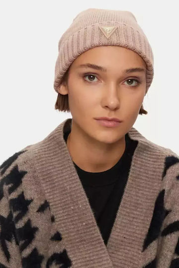 Beanie Beanie Knitted in Beige color