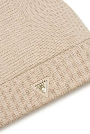 Beanie Beanie Knitted in Beige color