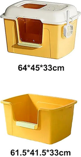 Katzentoilette Geschlossen Gelb L64 x B45 x H33cm