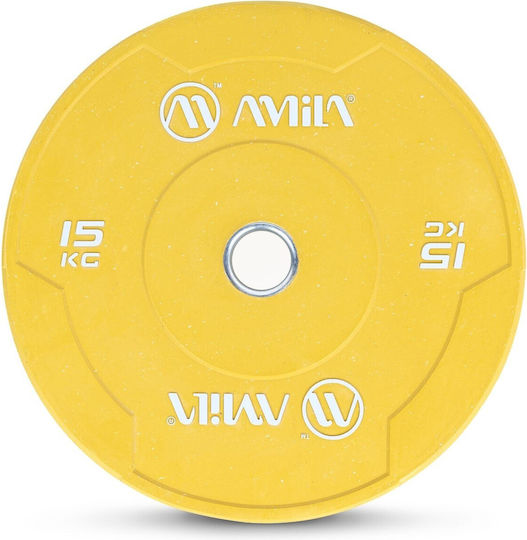 AMILA Δίσκος Ολυμπιακού Τύπου Μεταλλικός 1 x 15kg Φ50mm με Λαβές