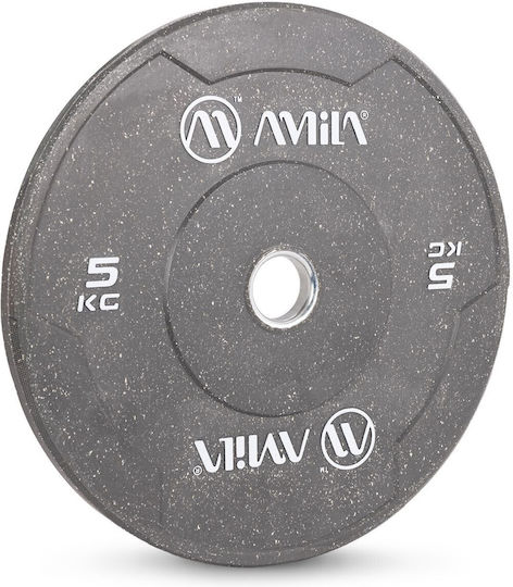 AMILA Δίσκος Ολυμπιακού Τύπου Μεταλλικός 1 x 5kg Φ50mm με Λαβές