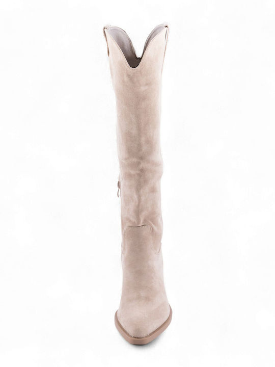 Medium Heel Cowboy Boots Brown