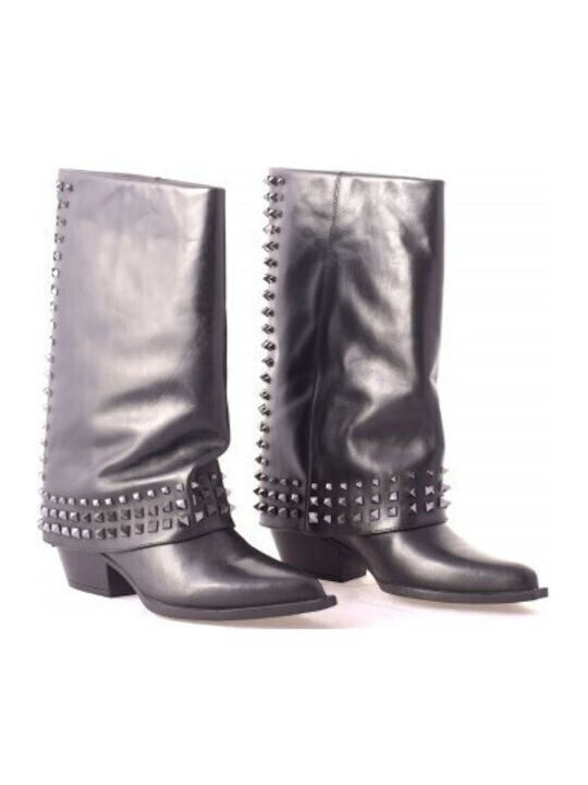 Leder Damenstiefel Schwarz