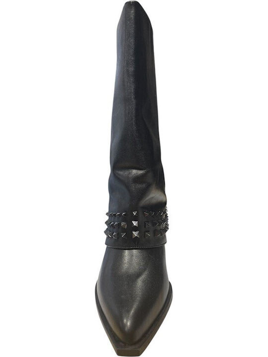 Leder Damenstiefel Schwarz