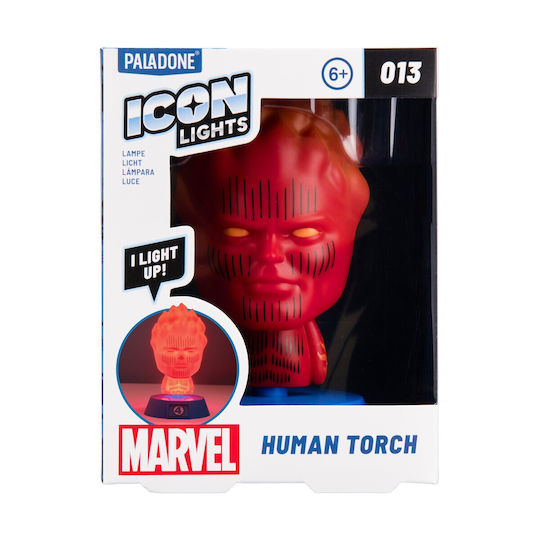 Paladone Icons Marvel Fantastic 4 Human Torch Table Lamp Pp14788mu