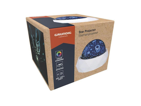 Grundig Led Kids Table Lamp Projector White 11.5x11.5x9cm