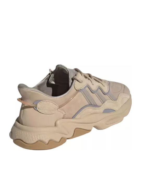 Ozweego Herren Chunky Sneakers St Pale Nude / Light Brown / Solar Red