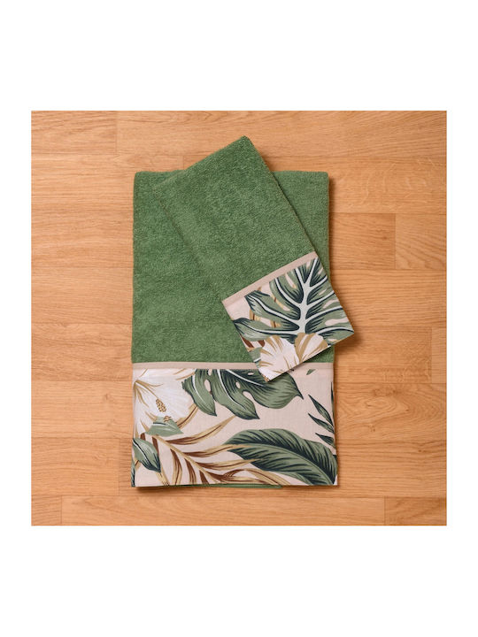 abo Σετ Βρεφικές Πετσέτες 2τμχ Tropical Leaves Βάρους 350gr/m²