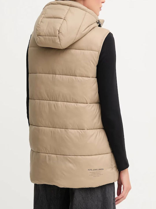 Drop 3a Γυναικείο Puffer Μπουφάν για Χειμώνα Μπεζ
