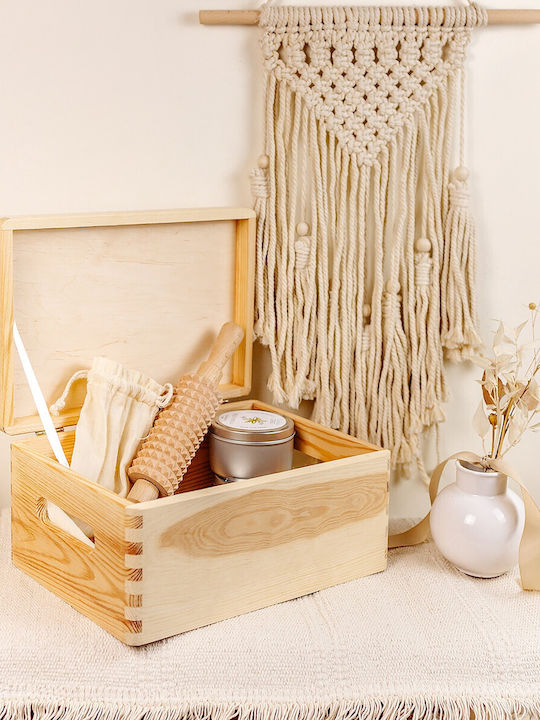 Creative Deco Large Wooden Box Lid Decoration 30 X 20 X 13 Cm + 1cm Handle