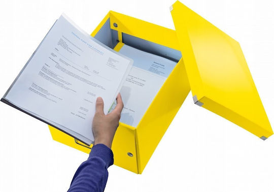 Leitz Plastic Storage Box with Lid Yellow 28.1x20x37cm 1pcs