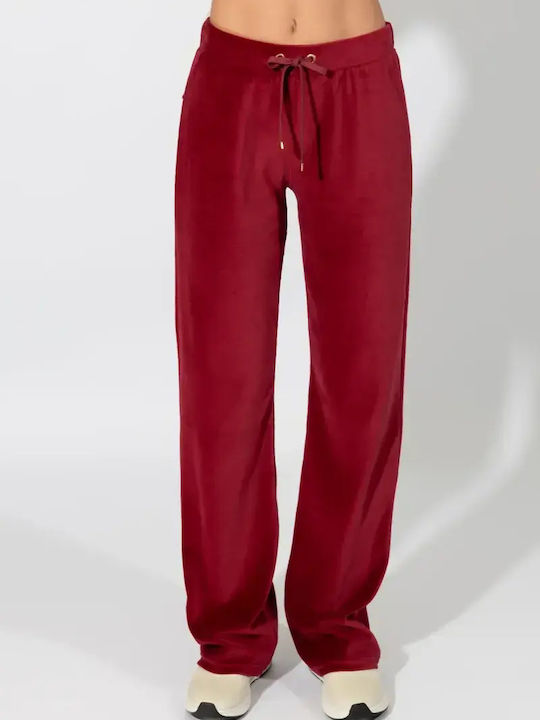 Sweatpants Set Velvet Burgundy