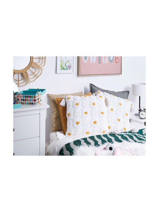 Beliani Μαξιλάρι Καναπέ Azalia από 100% Βαμβάκι White 45x45εκ.