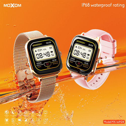 Moxom Mx-wh24 Smartwatch with Heart Rate Monitor (Pink)