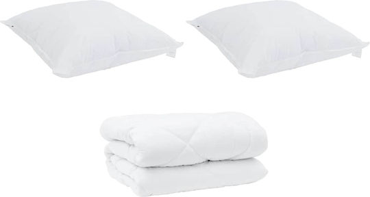 vidaXL Duvet Cover Set Queen with 2 Pillowcases 240x220 White