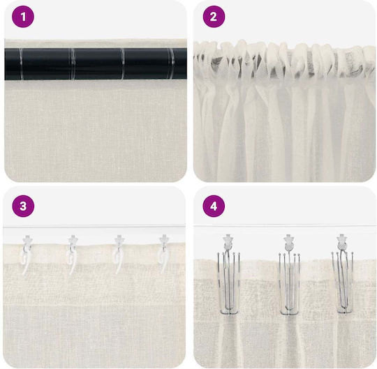 vidaXL vidaXL Set Vorhänge Fenster mit Bleistiftfalten Beige 140x175cm