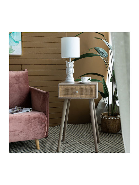 Artekko Cons Brown MDF Console Rattan 40x37x70 Cm 40cm X 37cm X 70cm