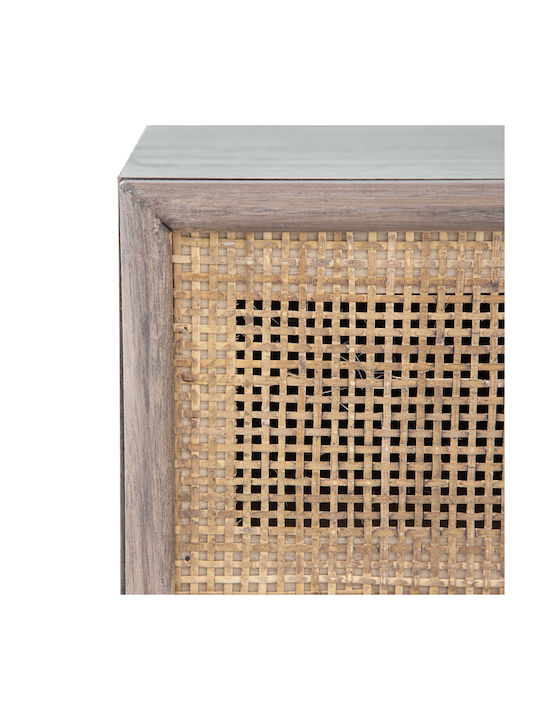 Artekko Cons Brown MDF Console Rattan 40x37x70 Cm 40cm X 37cm X 70cm