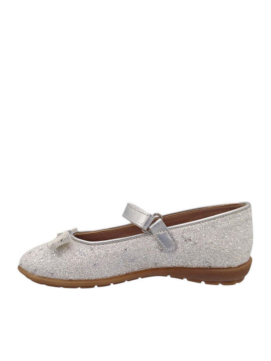 Kids Anatomic Leather Ballerinas with Hoop & Loop Closure White