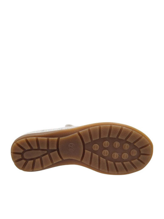 Kids Anatomic Leather Ballerinas with Hoop & Loop Closure White