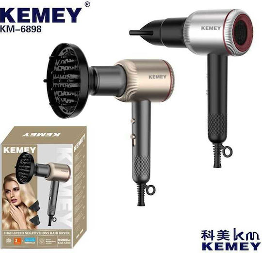 Kemei Hair Dryer with Diffuser 3000W Silver