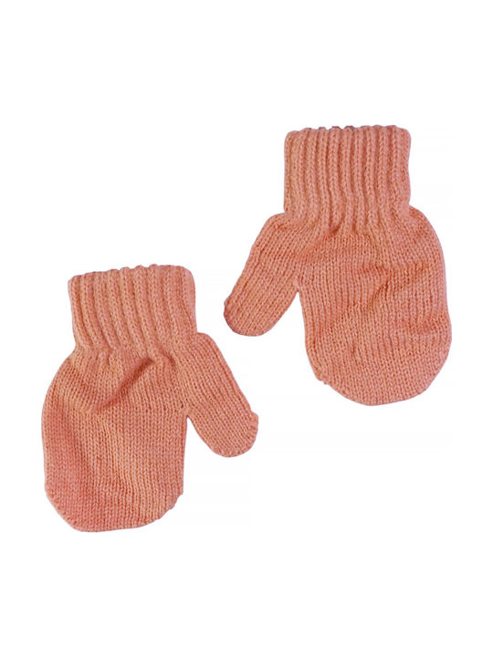 Kids Beanie Set with Scarf & Gloves Knitted Coral