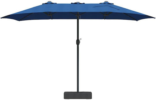 Aluminium Garten- und Terrassen-Sonnenschirm Blau 3,85x2,09xH2,44m