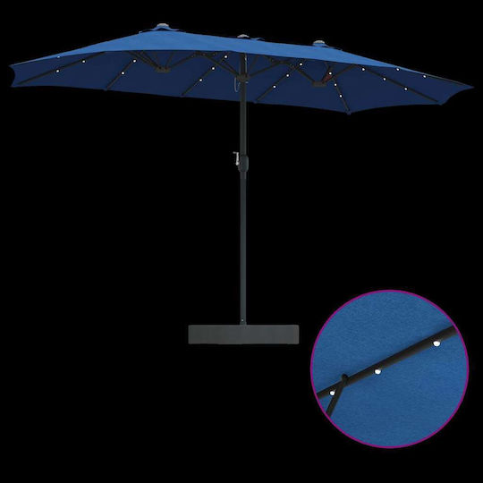 Aluminium Garten- und Terrassen-Sonnenschirm Blau 3,85x2,09xH2,44m