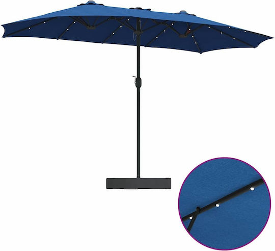 Aluminium Garten- und Terrassen-Sonnenschirm Blau 3,85x2,09xH2,44m
