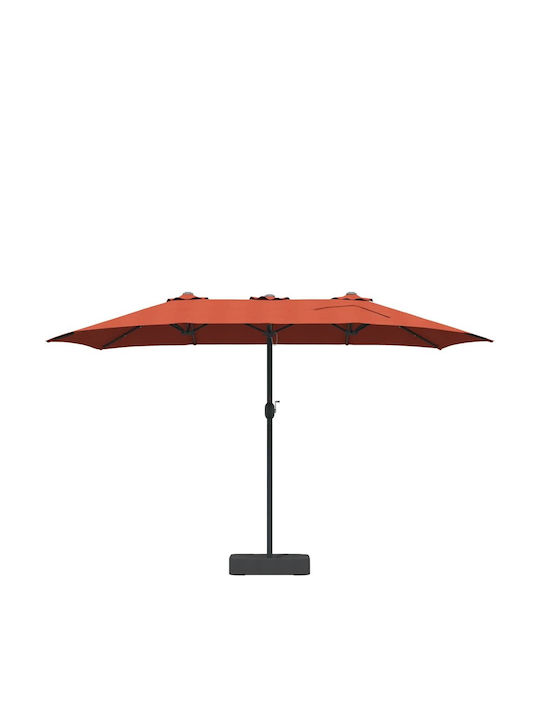 Aluminium-Garten- und Terrassen-Sonnenschirm Orange 3,85x2,09xHöhe 2,44 m