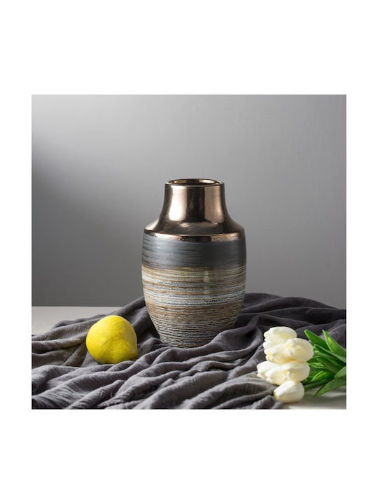 Artekko Evlub Dekorative Keramikvase Braun Bronze 18,5x18,5x28 cm