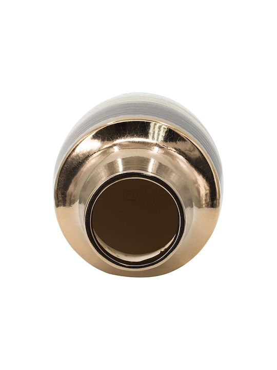 Artekko Evlub Dekorative Keramikvase Braun Bronze 18,5x18,5x28 cm