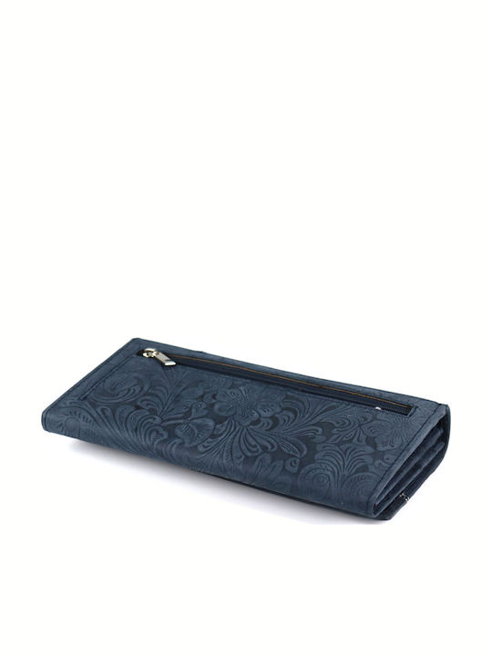 Small Leather Women's Wallet Classic Navy Blue