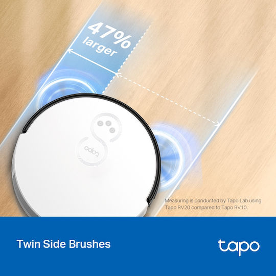TP-LINK Tapo Rv20 Max Plus Σκούπα Ρομπότ με Χαρτογράφηση Laser & Απορρόφηση 5300Pa Λευκή