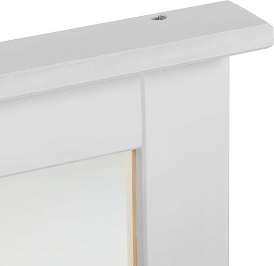 vidaXL Wall Mirror with White Wooden Frame 70x55.5cm 1pcs