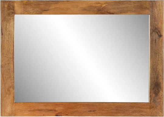 vidaXL Wall Mirror with Brown Wooden Frame 70x50cm 1pcs