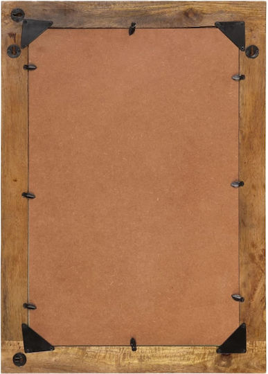 vidaXL Wall Mirror with Brown Wooden Frame 70x50cm 1pcs