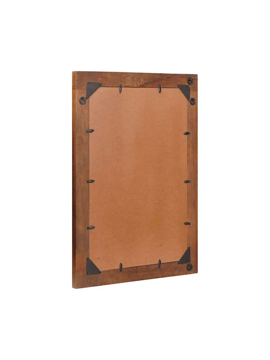vidaXL Wandspiegel mit Braun Hölzernes Rahmen 70x50cm 1Stück
