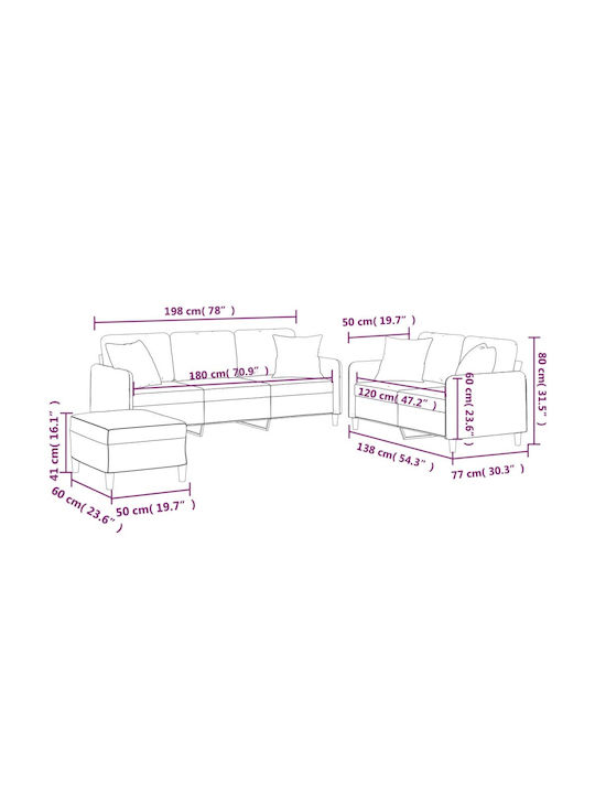 Set de Sufragerie 2 Scaune & 2 Scaune & Taburet