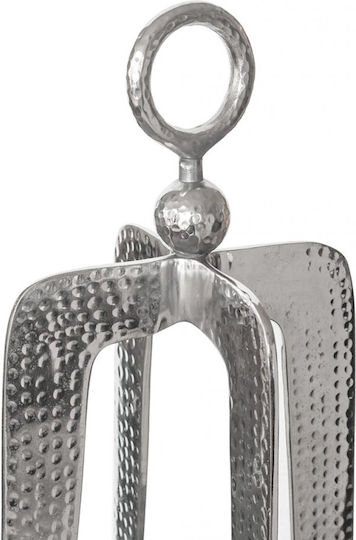 Artekko Tabletop Metallic Lantern Silver 20.3x20.3x58.4cm