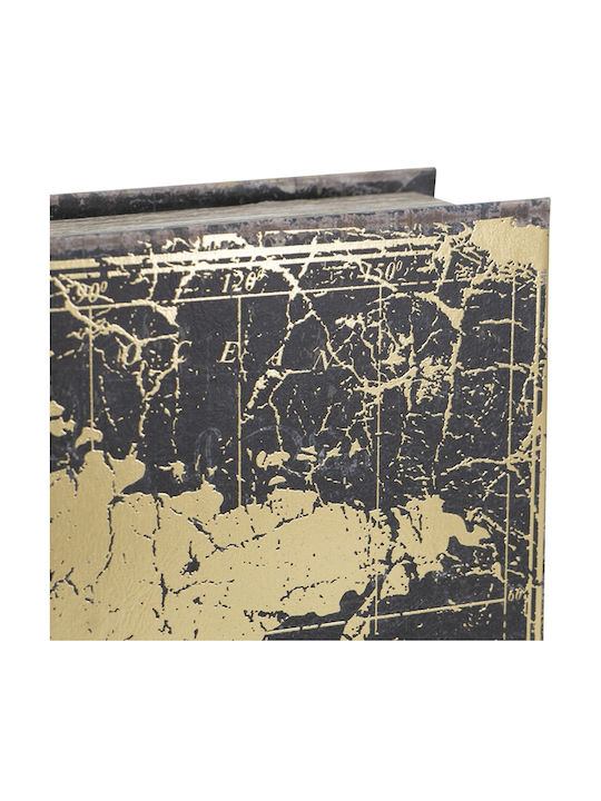 Artekko Book Decorative Book Box Wood Fabric Gold Black Set/3