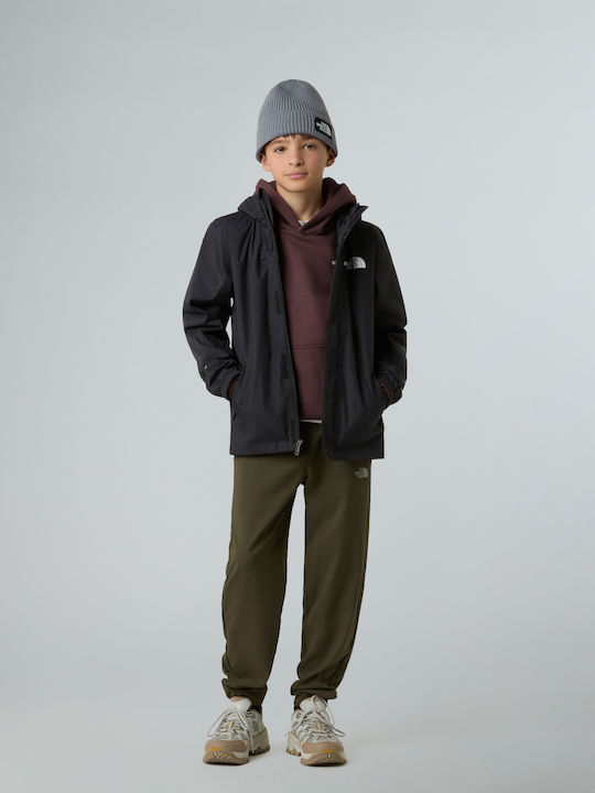 Antora Waterproof Kids Sports Short Jacket with Lining & Hood Black