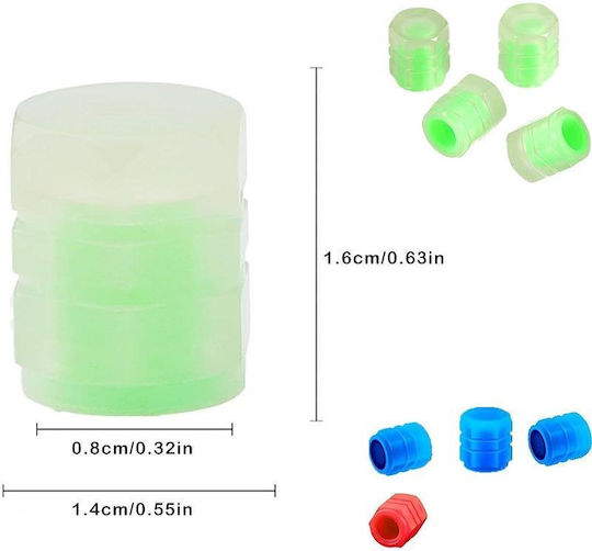 Car Tire Valve Cap Phosphorescent R-z17201-4u 140532 Blue