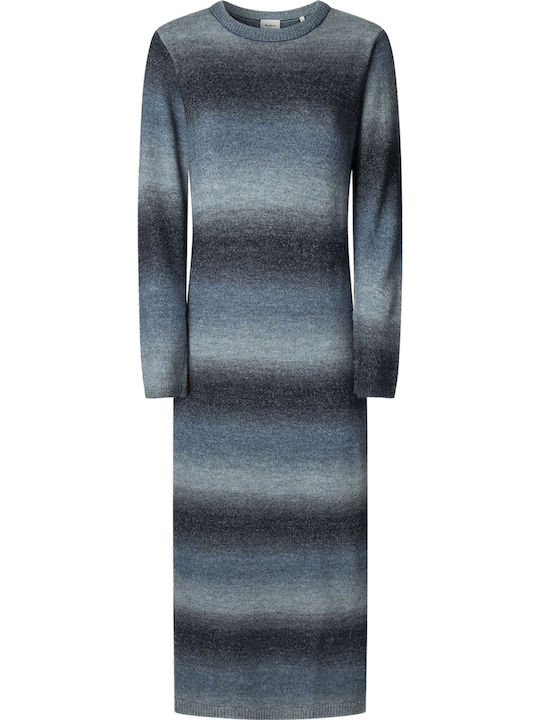 Dress Midi Φόρεμα Πλεκτό Μπλε