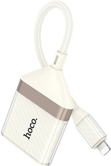 Hoco Card Reader Lightning για SD/microSD Λευκό