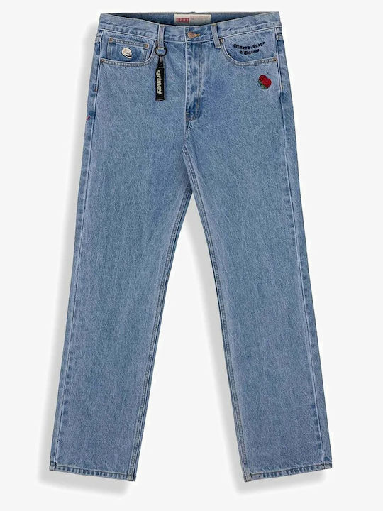 Men's Jeans Pants with Regular Fit Washed Blue