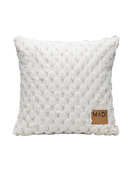 Madi Διακοσμητική Μαξιλαροθήκη Maisony από Γούνα White 45x45εκ.