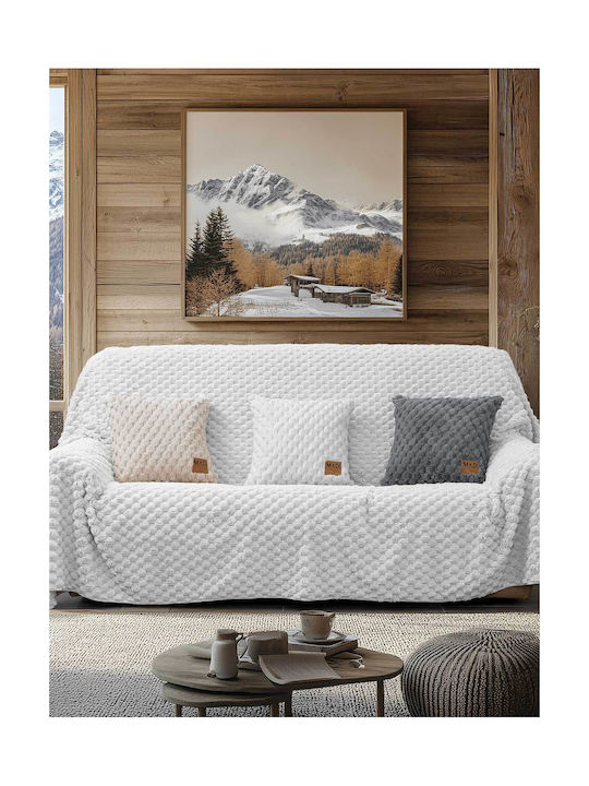 Madi Sofa-Kissen Maisony aus Pelziger Weiß 45x45cm